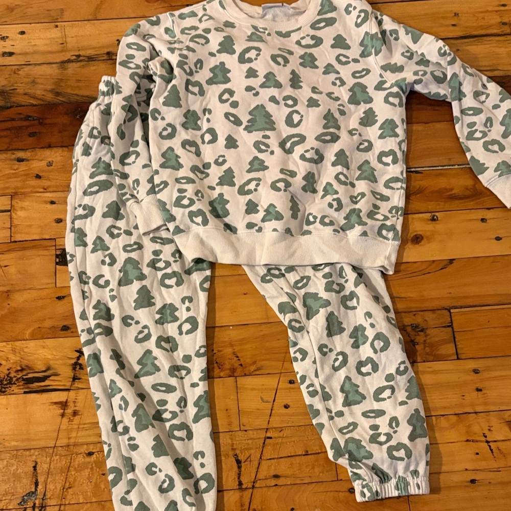 Mighty Fine Green and White Pajama Set